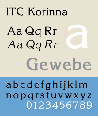 <span class="mw-page-title-main">Korinna</span> 1904 typeface by H. Berthold AG