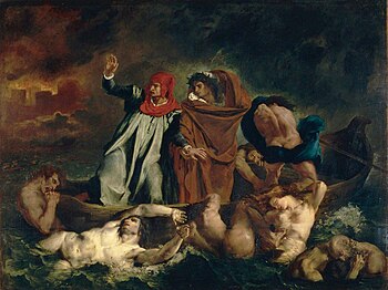 La Barque de Dante ou Dante et Virgile aux enfers (1822), Eugène Delacroix, Musée du Louvre, Paris.