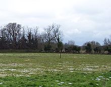 A lamp-post in a field is all that remains of the skating ground in Grantchester Meadows Lamp-post in Skaters Meadow.jpg