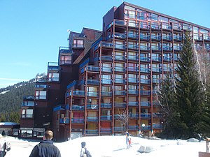 An example of modernist apartments at Les Arcs 1800 by Architect Charlotte Perriand