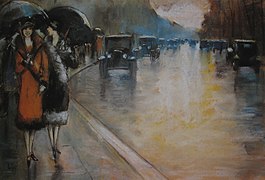 Berliner Straße im Regen, 1925