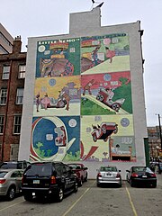 Mural of a Little Nemo in Slumberland comic in downtown Cincinnati, Ohio