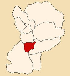 Location of the district of Huata (marked in red) in the province of Huaylas