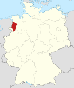 埃姆斯兰县在德国内的位置图