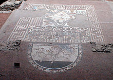 The mosaic at Lullingstone Villa depicting the Rape of Europa LullingstonVilla-Kent Mosaic May2001.jpg