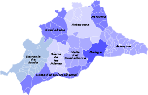 Málaga tartomány járásai