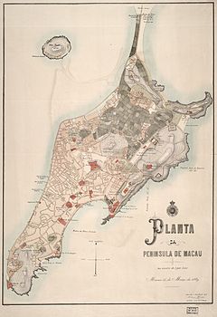 Macau Peninsula and Ilha Verde in 1889