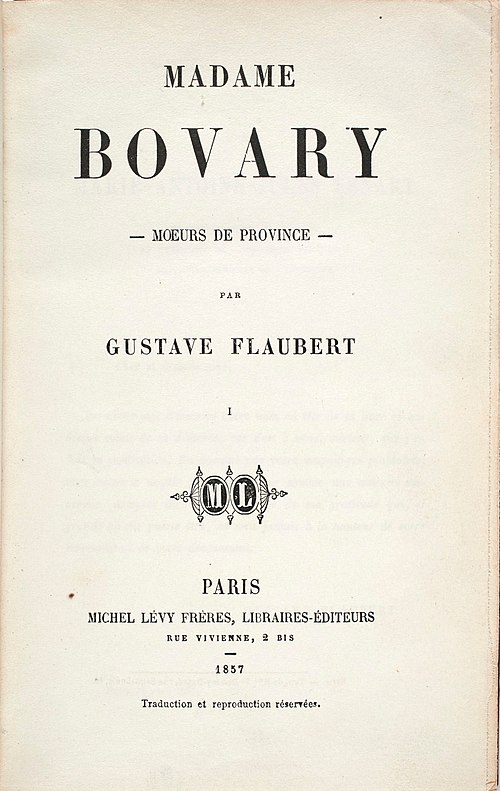 Title page of the original French edition, 1857