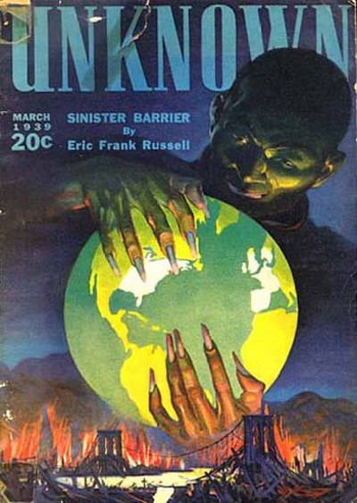 The first issue of Unknown Cover art by H. W. Scott