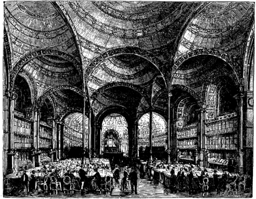 Salle de lecture de la Bibliothèque nationale, à Paris.