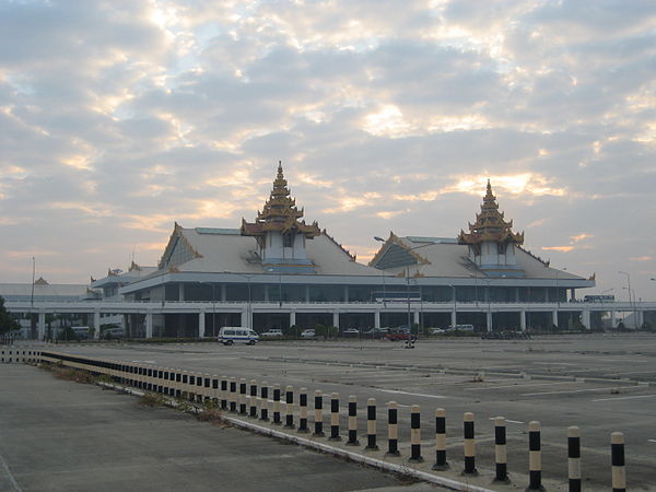 Mandalay International Airport viewed from the car parking area