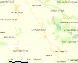 Mapa obce Avant-lès-Marcilly