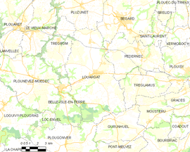 Mapa obce Louargat
