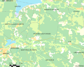 Poziția localității Pontenx-les-Forges