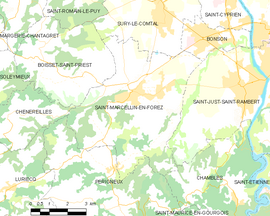 Mapa obce Saint-Marcellin-en-Forez