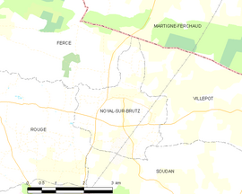 Mapa obce Noyal-sur-Brutz