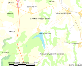 Mapa obce Saint-Ciergues