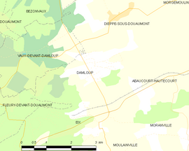 Mapa obce Damloup