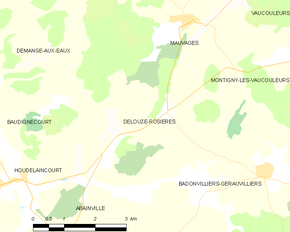 Poziția localității Delouze-Rosières