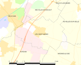 Mapa obce Lieu-Saint-Amand