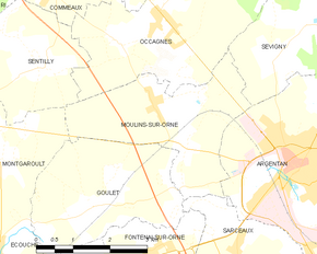 Poziția localității Moulins-sur-Orne