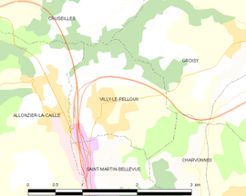 Mapa obce Villy-le-Pelloux