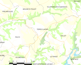 Mapa obce Terre-Clapier