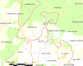 Mapa obce Aroffe