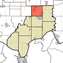 Carter Township, Spencer County, Indiana.svg'yi vurgulayan harita