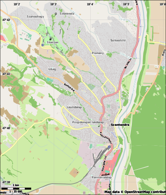 Pozíciós térkép Szentendre
