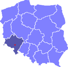 Localização de Strzegom na Polónia