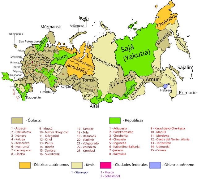 File:Mapa sujetos federales de Rusia.svg