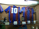 Diego Maradona's historical #10 Barcelona shirt.
