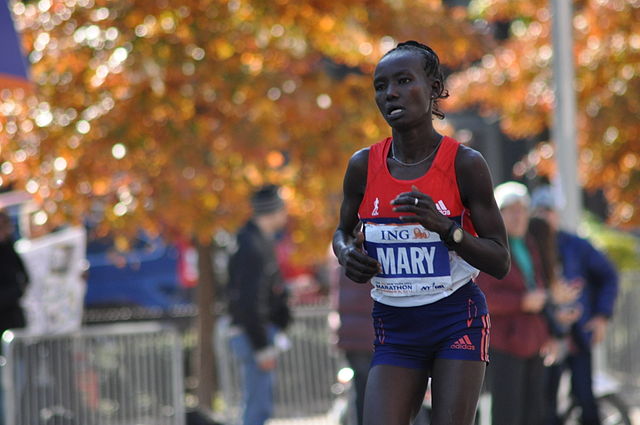 Keitany at the 2011 New York City Marathon