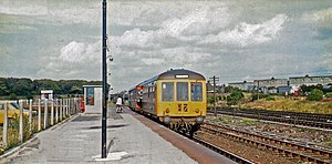 Maryport station with train, 1974 (geograph 5395303).jpg