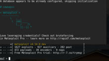 Kali.png'den Metasploit 4.14.0 görüntüsünün açıklaması.