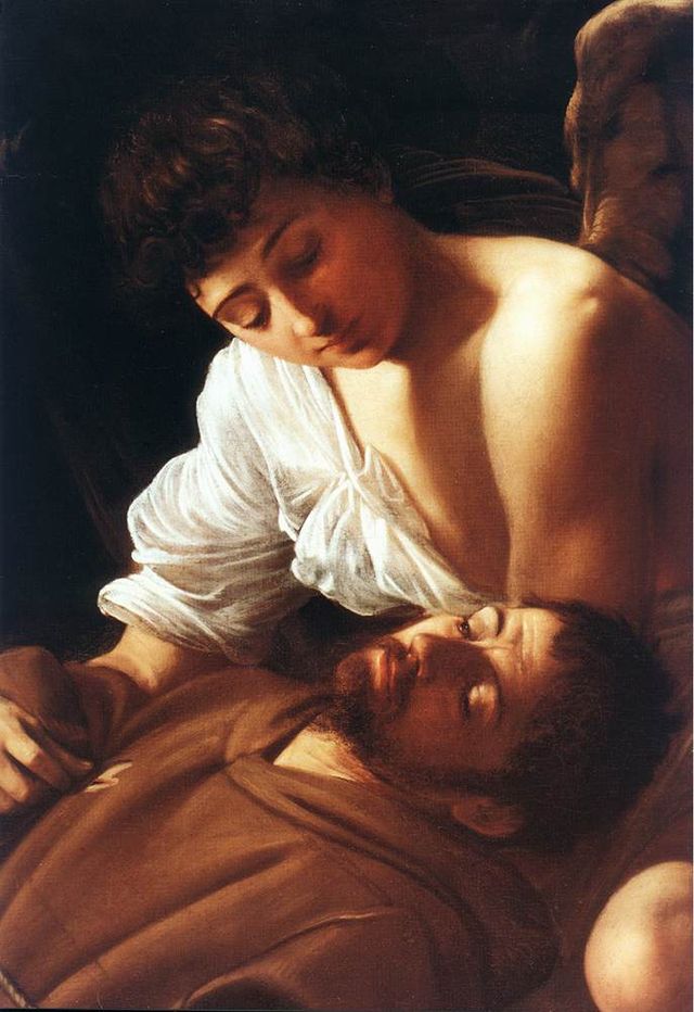Caravaggio: "Sveti Franjo u ekstazi" (detalj)
