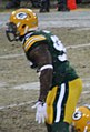 Green Bay Packers player w:Mike Neal in a game against the Pittsburgh Steelers.   This file was uploaded with Commonist.