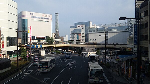 Plaza outside north exit of Mito Station