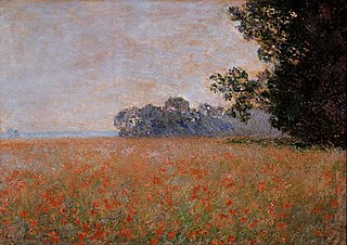 <i>Champ davoine aux coquelicots</i> 1890 painting by Claude Monet