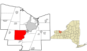 Monroe County New York incorporated and unincorporated areas Chili highlighted.svg
