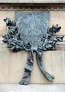 L'aigle de San Venceslao représenté sur le Monument à Dante (Trente).