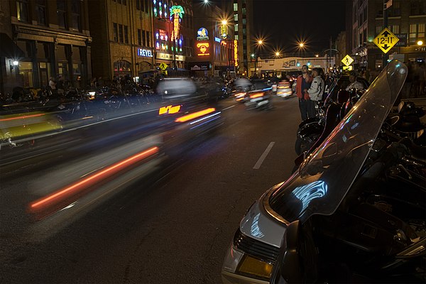 Nightlife along Meridian Street in the Wholesale District