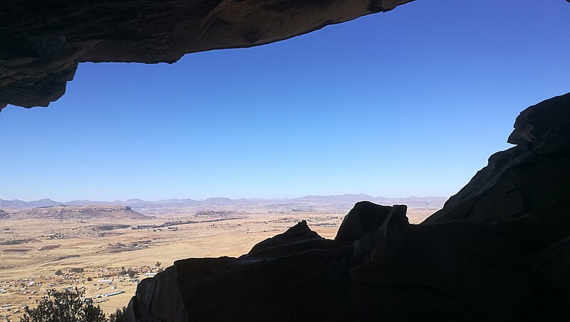 File:Mountain cave view of a rural setting in Lesotho.jpg