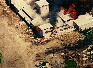 The conflagration of the Mount Carmel Center on the final day of the Waco siege Mountcarmelfire04-19-93-n.jpg