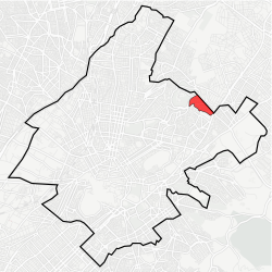 Kaupungin kartta, jossa Néa Filothéi korostettuna.