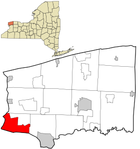 Niagara County New York incorporated and unincorporated areas Niagara Falls highlighted.svg