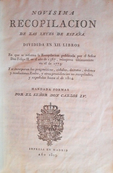 Páginas del Fuero Juzgo (654), el Fuero Real (1255), las Siete Partidas (1265) y la Novísima Recopilación (1805), códigos de leyes cuyo fundamento era la Ley de Dios y en los que, según los tradicionalistas, estaba inscrita la unidad católica como base de la monarquía española.[1]​