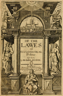 Title page of 1666 edition Of the Lawes of Ecclesiastical Politie Of the lawes of ecclesiastical politie (1666).png