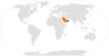 Location map for Oman and Saudi Arabia.